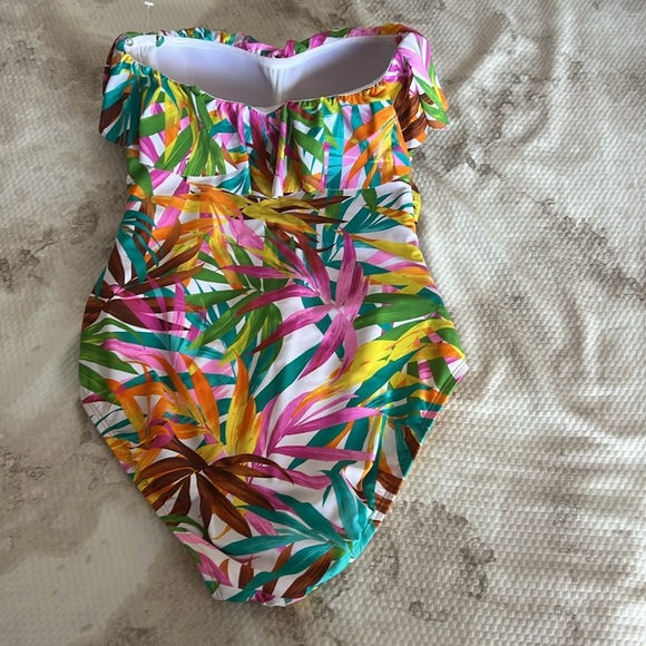 Bleu Rod Beattie Fantasy Island Strapless Bandeau One Piece Swimsuit Sz 8 - Picture 6 of 8